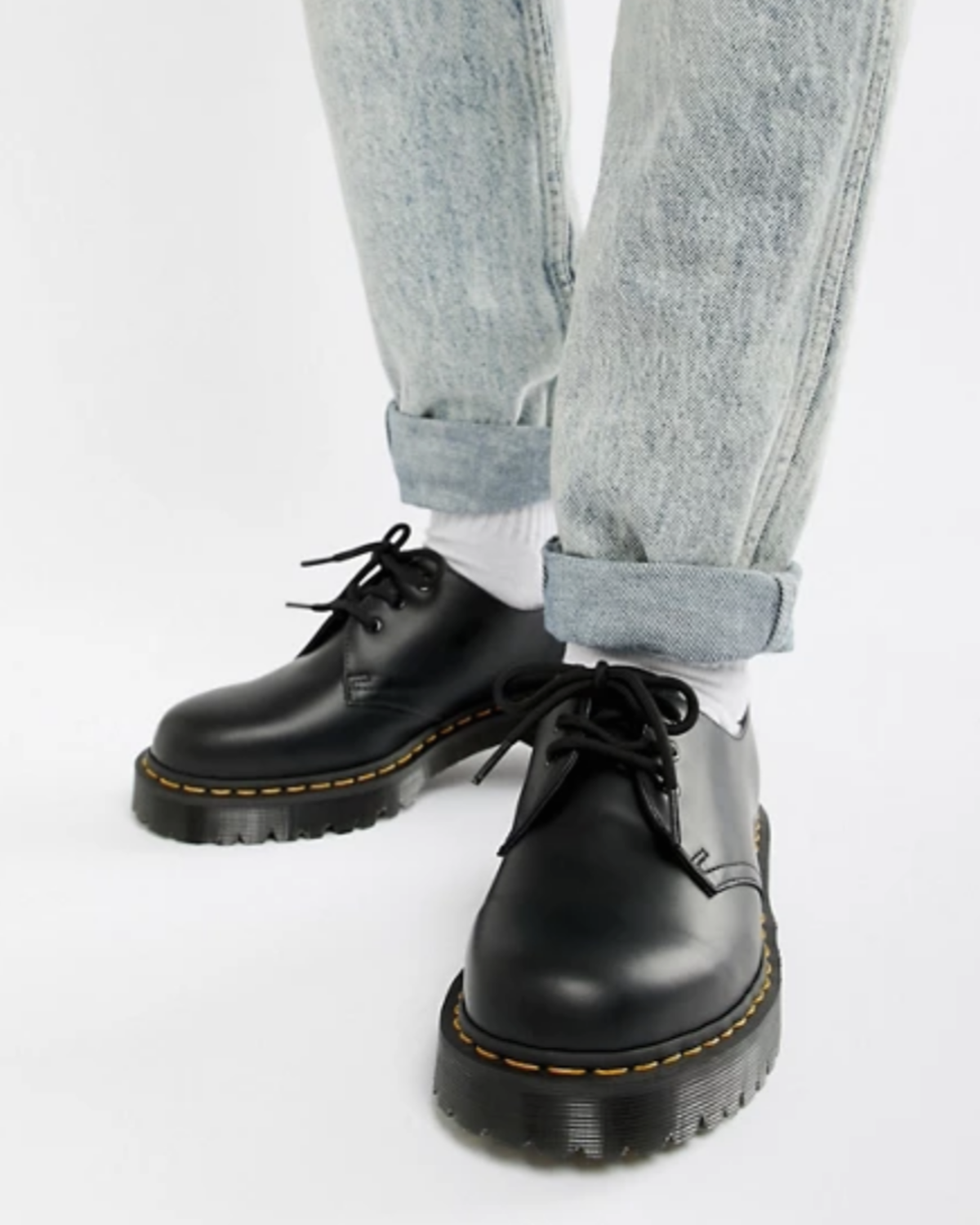 Черные туфли на платформе с 3 парами люверсов Dr Martens 1461 Bex
